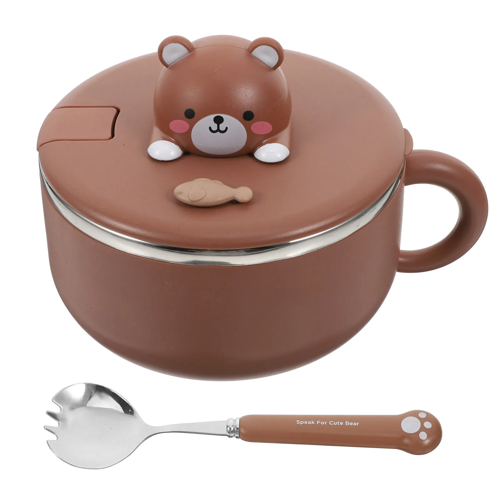 

1 Set Stainless Steel Ramen Bowl With Lid Strainer Soup Mug For Instant Noodles Portable Lunch Container Dorm Kitchen Prep Bowl