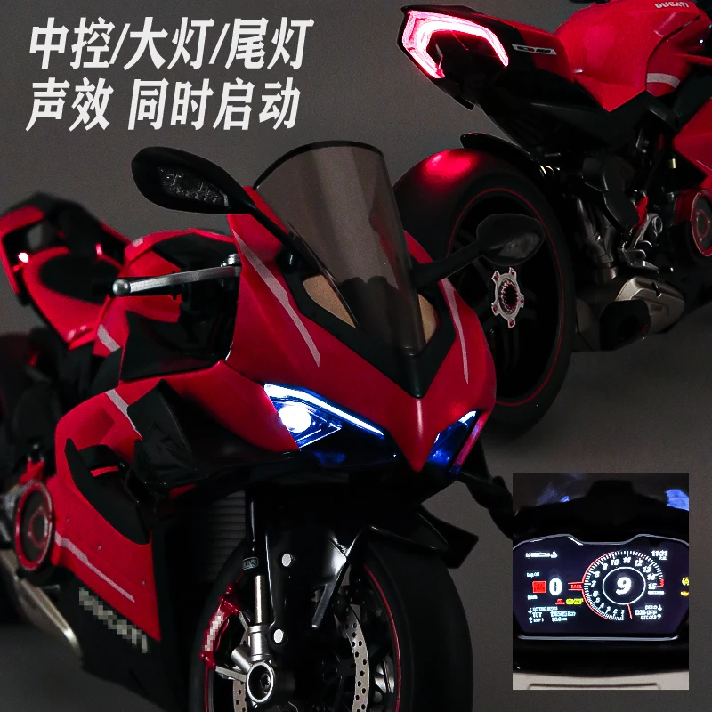 

Diecast Spray 1:6 Ducati V4 Motorcycle Alloy Model Collection Miniature Voiture Ornament Boyfriend Gift Home Decor Toy Vehicle