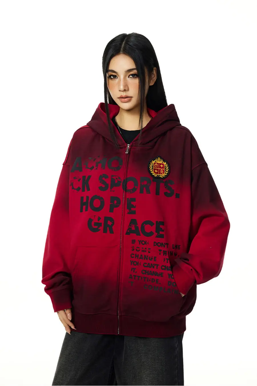 

American Street-Made Zippered Sweatshirt Men And Women Fashion Brand New Year Couple Cardigan Top