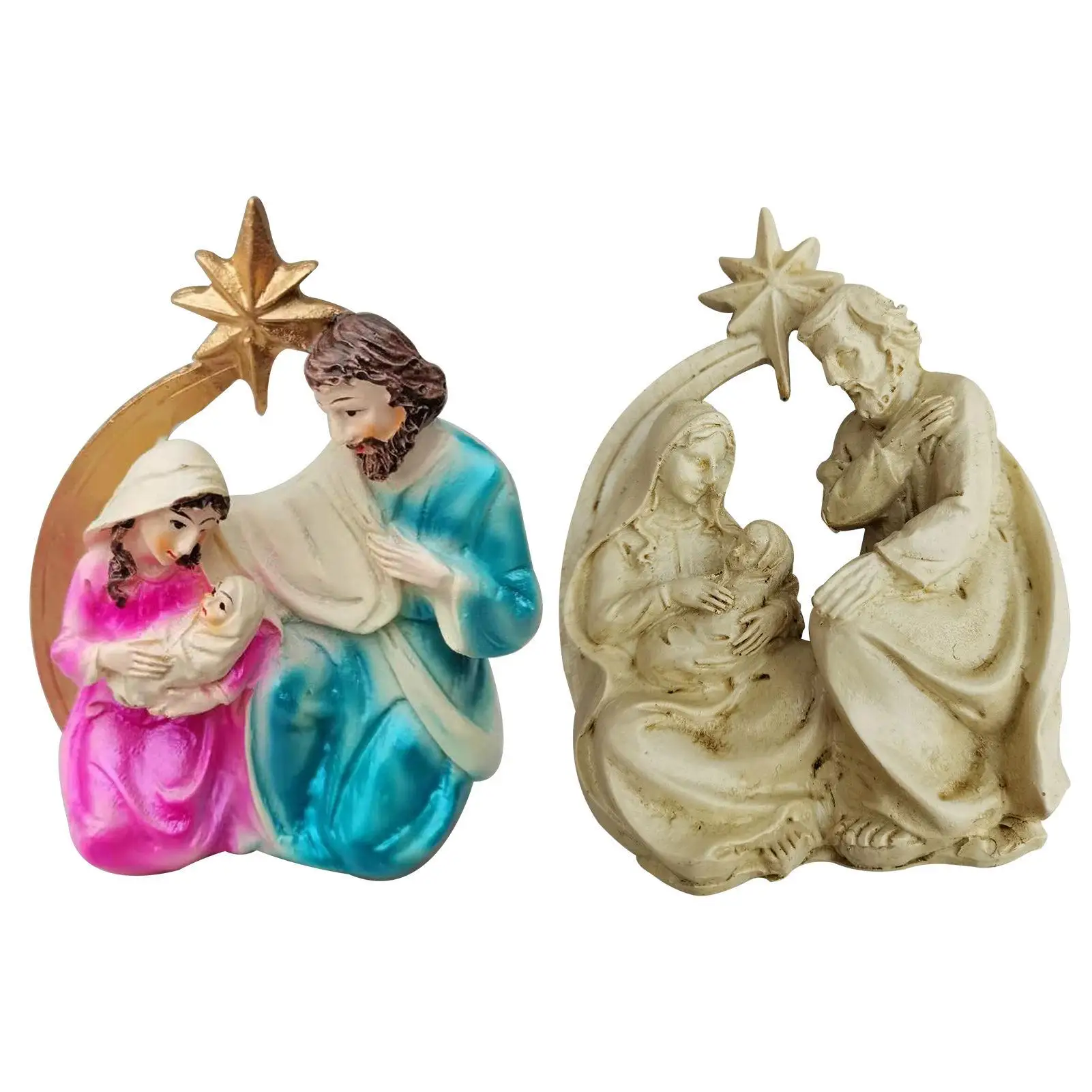 

Christian Birth of Jesus Family Three In Manger Scene Layout and Decoration Gift Home Living Room D