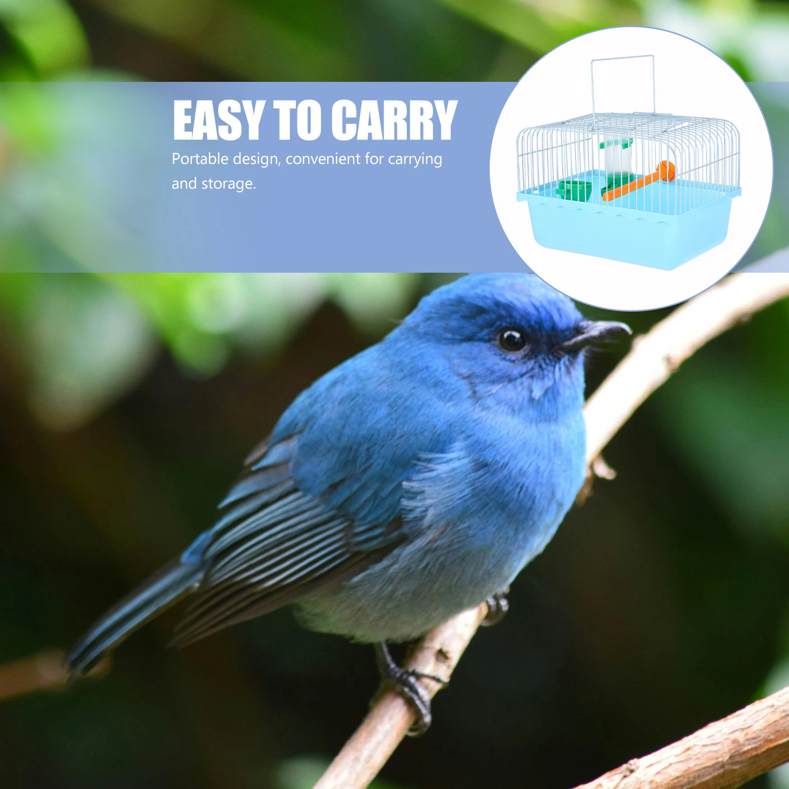 

Portable Bird Travel Carrier Backpack Small Birds Hamster Parrot Budgie Perch Food Box Water Dispenser Durable ABS Iron Easy