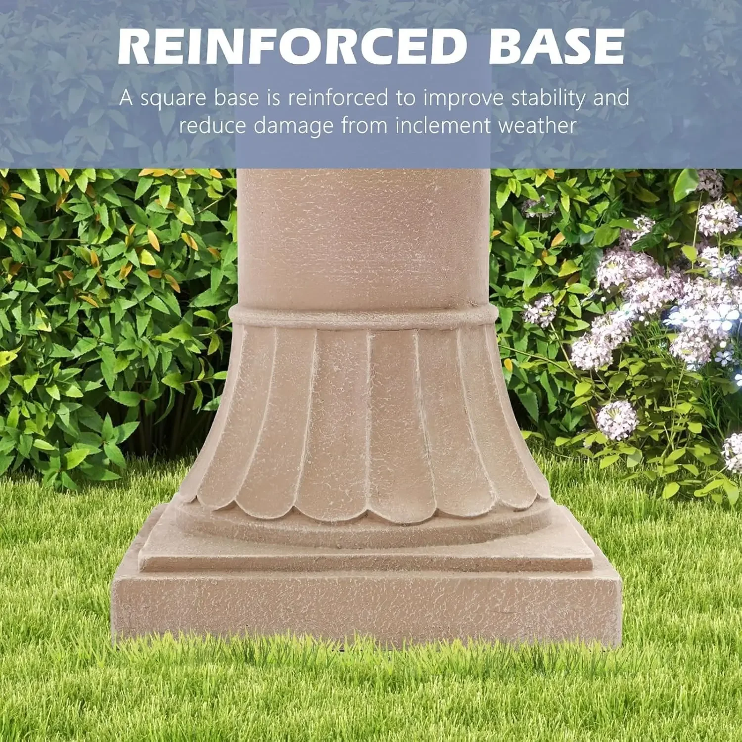 [عرض لفترة محدودة، اليوم فقط! ] نوافير وشلالات خارجية، نافورة شلال أرضية فقاعية مقاس 48.4 بوصة ارتفاع مع سطح أناناس أ