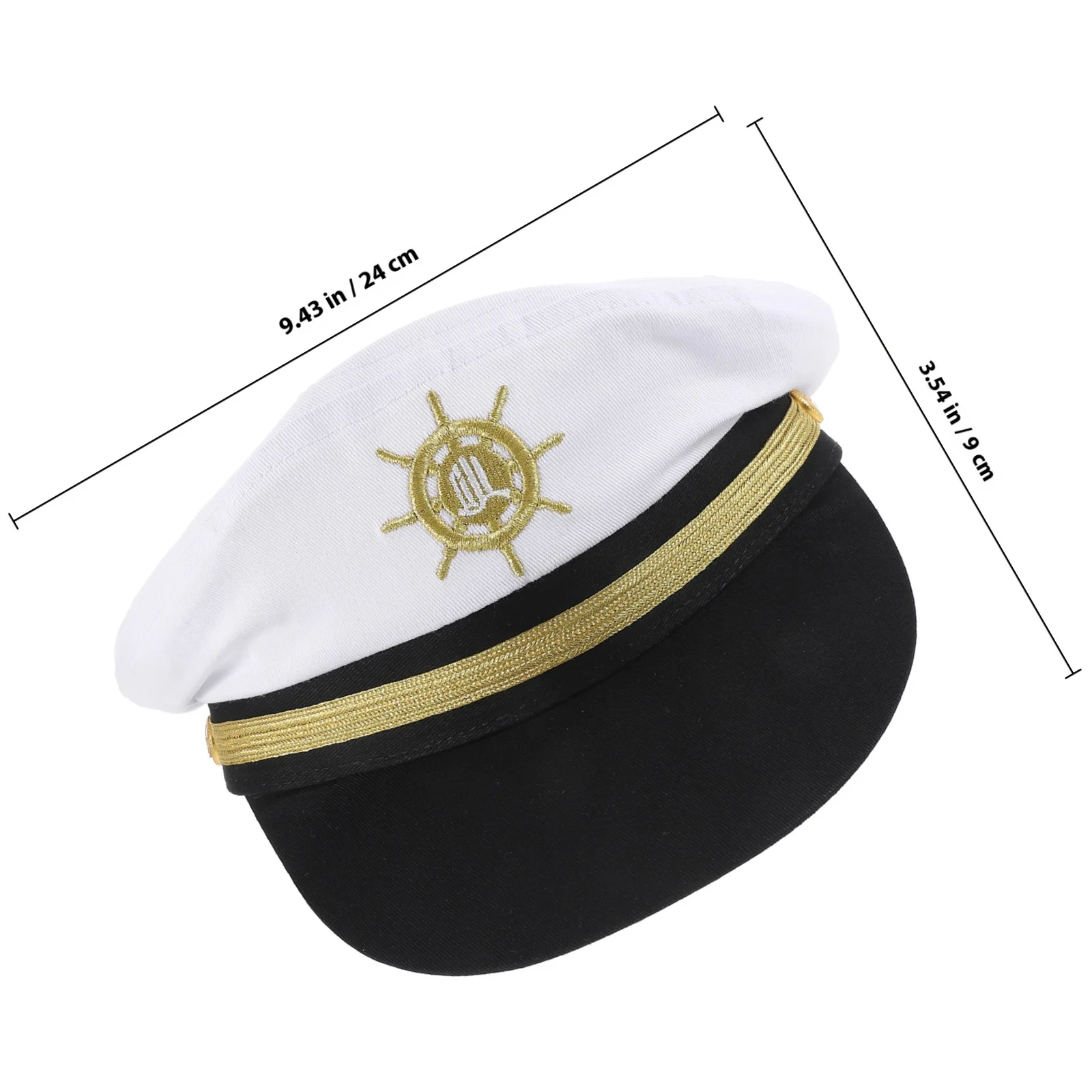 Kapelusz marynarski unisex z regulacją, kapelusz kapitana łodzi na imprezy kostiumowe, dekoracje jachtowe, akcesoria dla mężczyzn i kobiet.