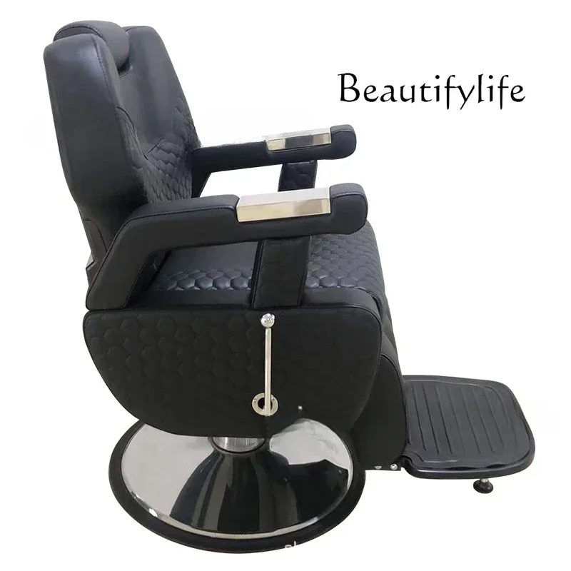 SA  L High-End Men's Barber Shop Can Put down Retro Oil Head Shaving Chair Lifting Hair Cutting Chair G