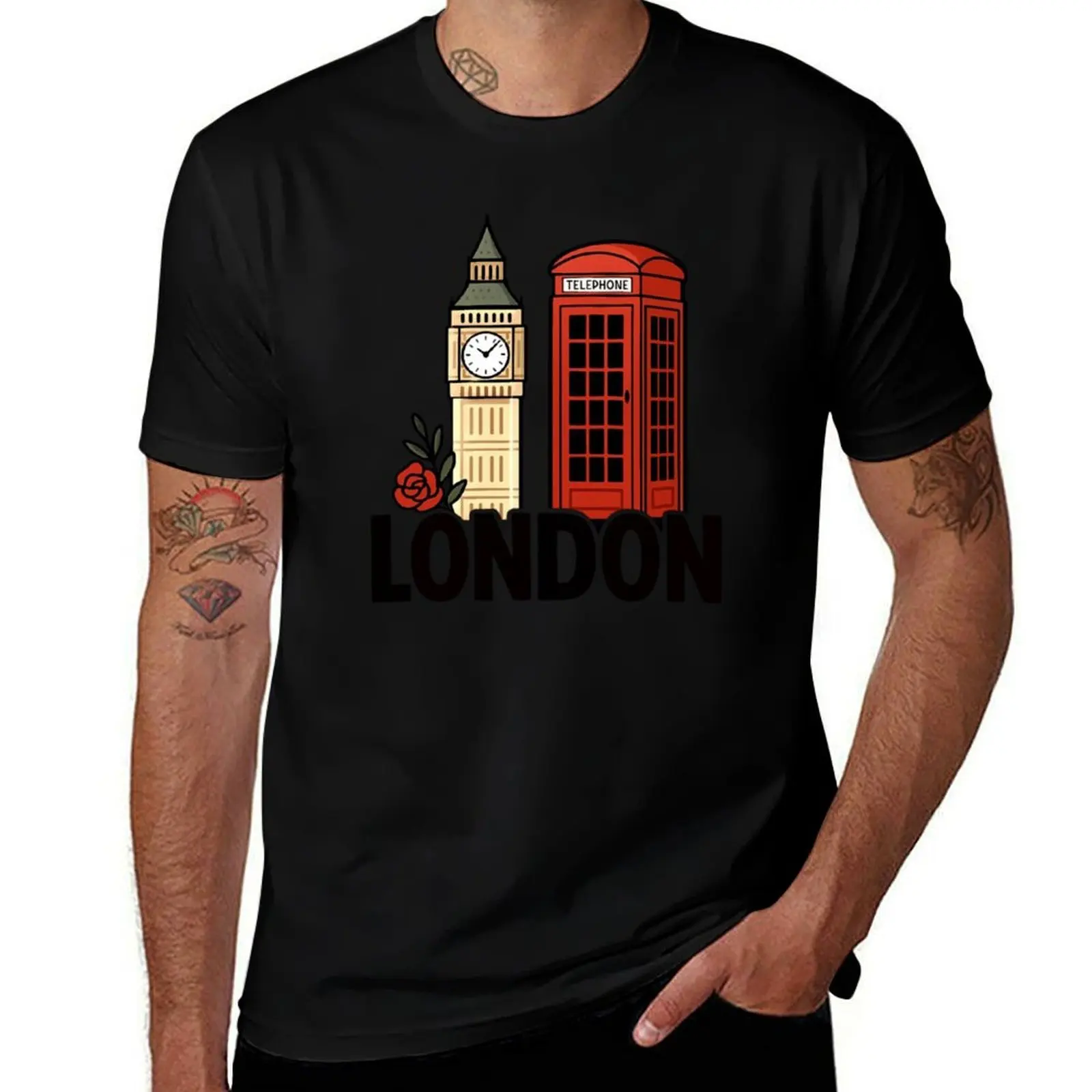 

London – Big Ben & Red Phone Booth T-Shirt tshirts personalised Luxury man fashion shirts new gifts and t-shirts men clothings