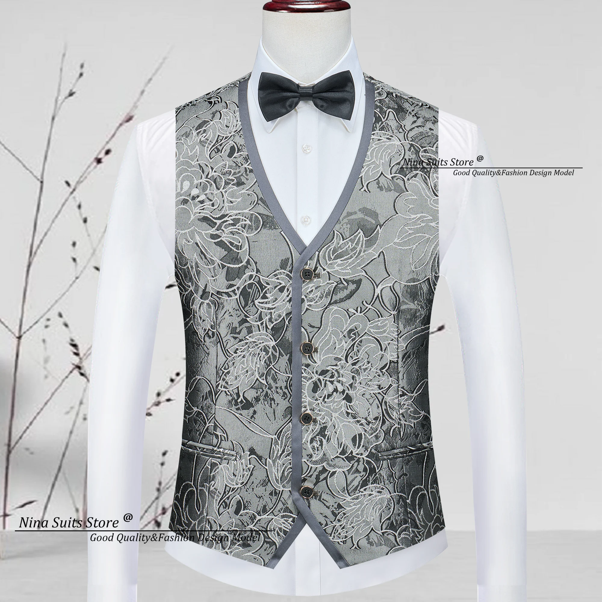 Nina Store Роскошный жаккардов – обзор и цена Formal Waistcoat Vest