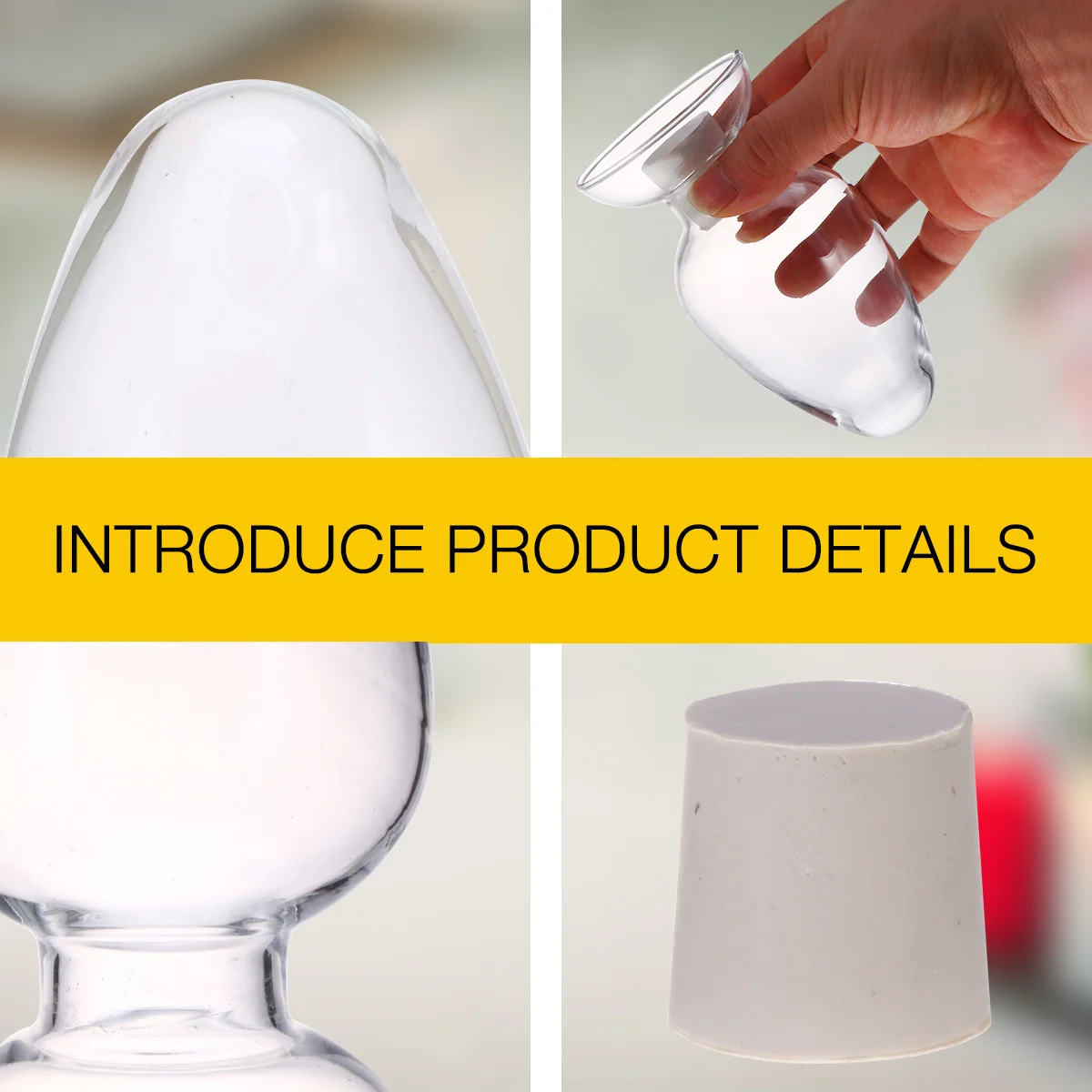 

2Pcs Glass Chicken Heart Sample Bottles Delicate Design Durable Material Display Laboratory Vials Sample Bottle