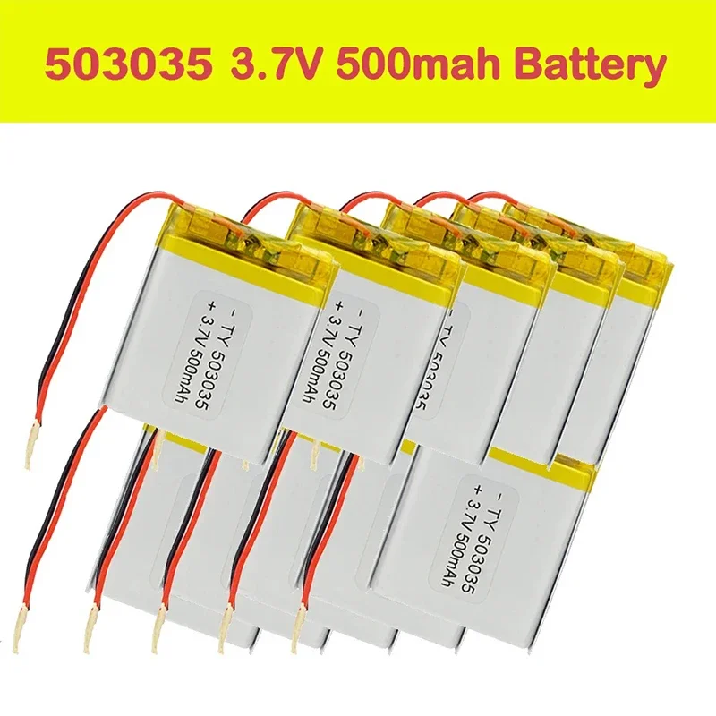 500mAh 3.7V 503035 Lithium Polymer Battery for Mobile Phone Balance Bike Bluetooth Headset Pet Water D