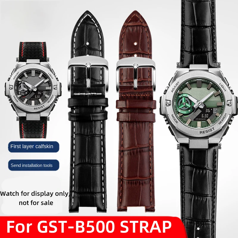 

Genuine leather watch strap for Casio G-SHOCK series G-Steel GST-B500D/AD watch band modification bracelet replace accessories