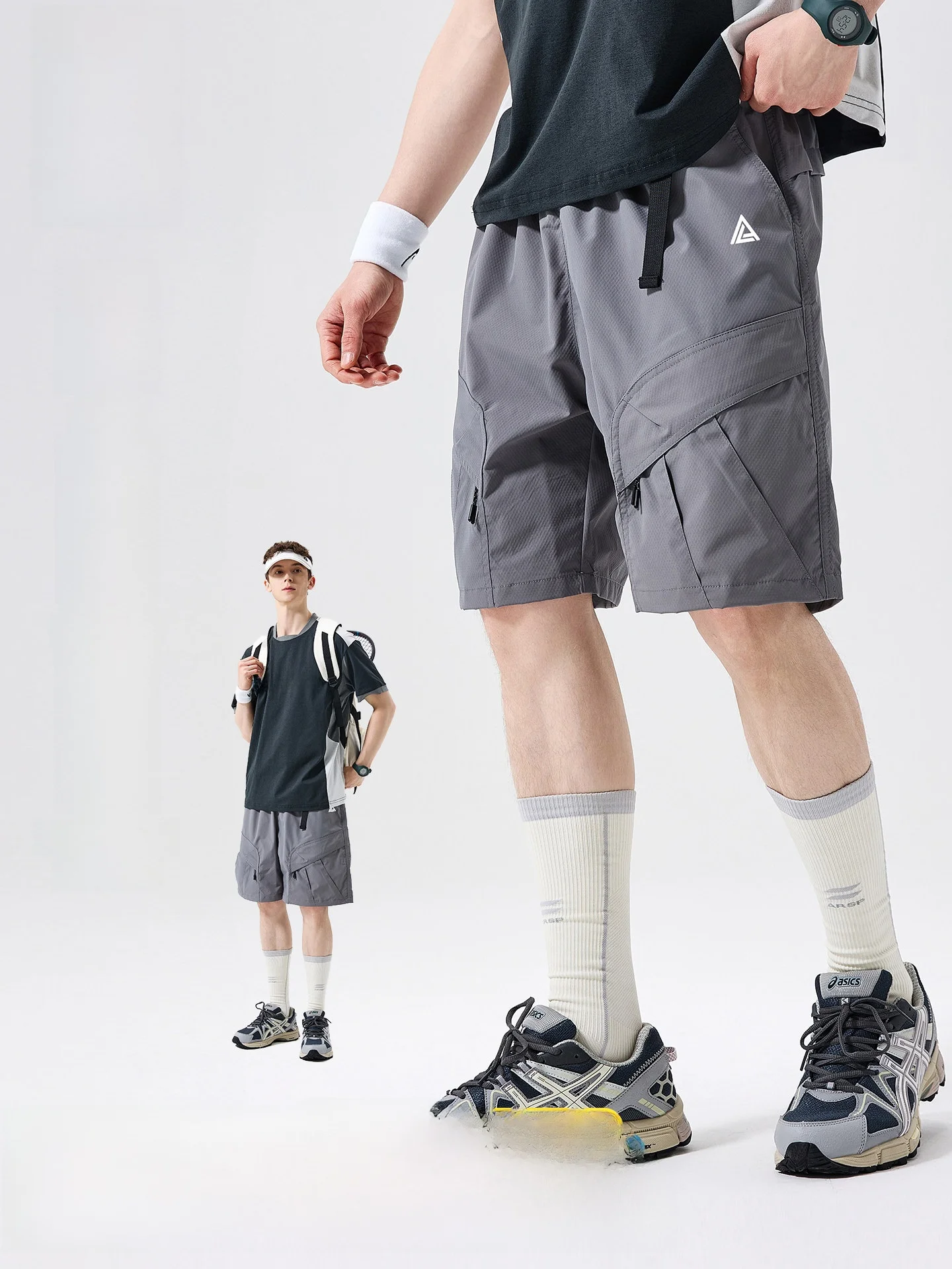 LAZY DAY Outdoor Men's Workwear Shorts Quick Dry Lightweight Breathable Summer Hiking Sports Five-Quarter Length Pants