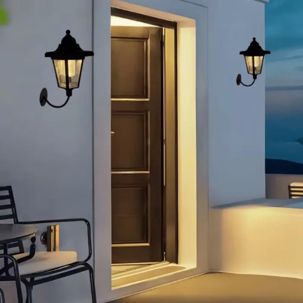Waterproof Solar Wall Light Solar Energy Outdoor Rated Wall Sconce Hexagon Shape Decorative Design Solar Powered Light