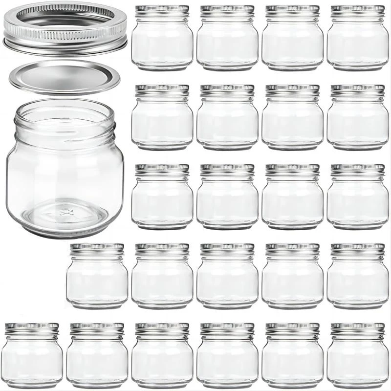 Frasco de Vidrio Transparente con Tapa, Recipiente Hermético para Desayuno, Ensalada, Yogur, Avena, Estilo Americano, Diseño Moderno y Simple