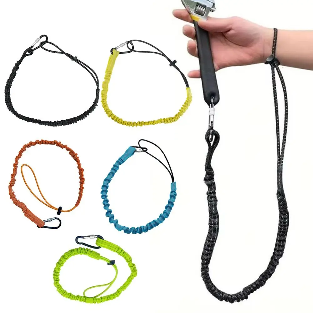 With Carabiner Hook Safety Bungee Tether Lanyard 90*2cm 5 Colors Climbing Working Anti-Falling Rope Safety Rope
