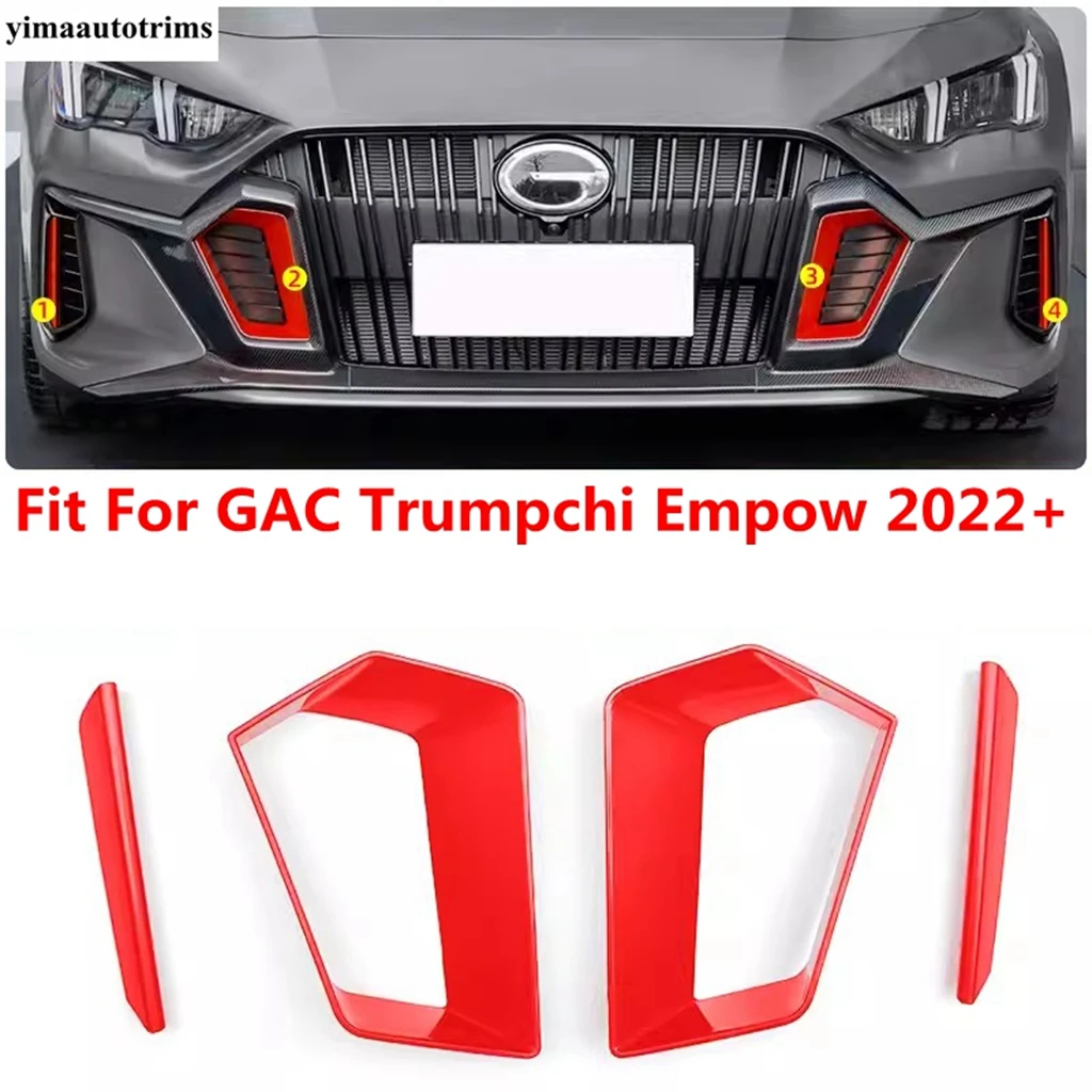 

Front Bumper Fog Lamp Light Eyebrow Air Inlet Decoration Cover Trim For GAC Trumpchi Empow 2022 - 2024 Red Accessories Exterior