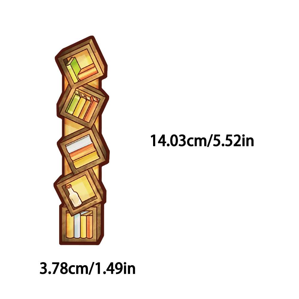 30PCS Bookshelf Art Cartoon Bookmarks under Dusk Light Warm and Creative Paper Books Page Marking Cards Stationery Bookmark