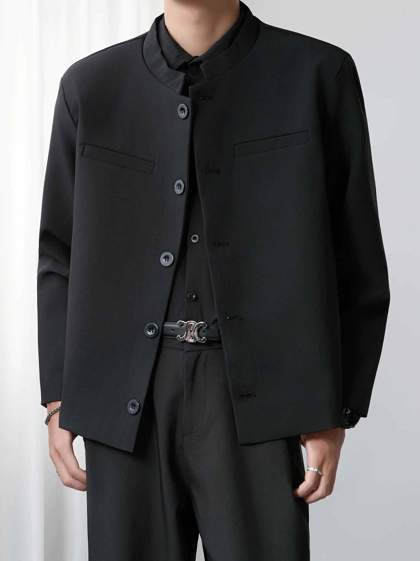 

New Chinese Sle ort Stand Collar Jaet Men's Autumn Spring Casual Faion Design Traditional National Trend Busin Coat