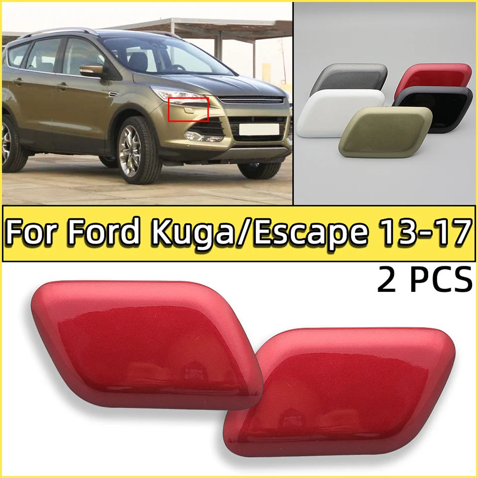 

2Pcs Front Bumper Headlight Washer Sprayer Cover Cap For Ford Kuga 2013 2014 2015 2016 2017 Escape 2017 2018 2019 Nozzle Jet Lid