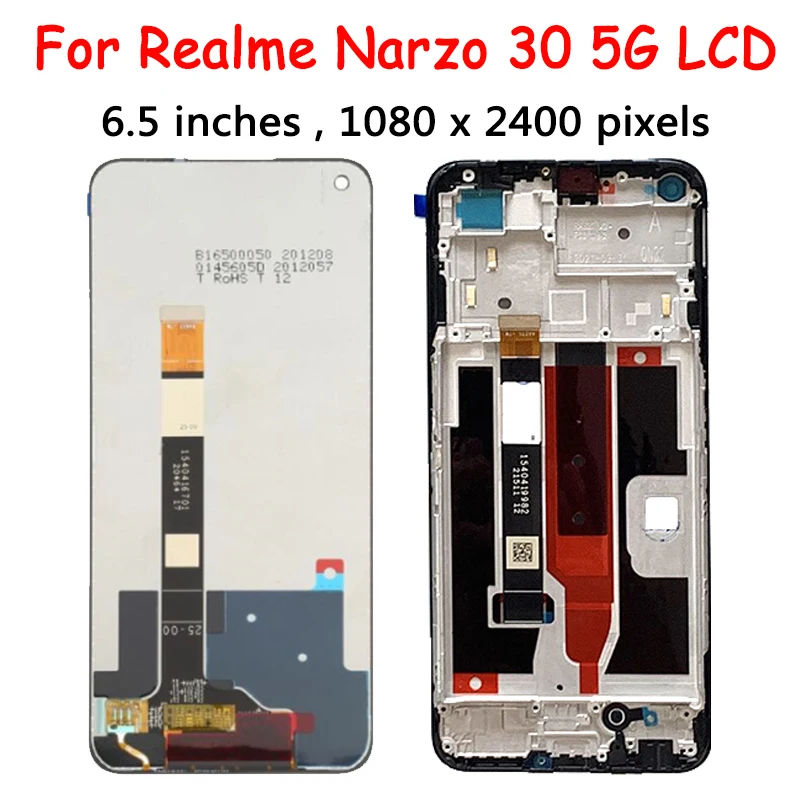 AAA+ For Oppo Realme Narzo 30 4G/5G LCD RMX2156 RMX3242 LCD Display Touch Panel Digitizer For Realme Narzo 30 Pro 5G RMX2117