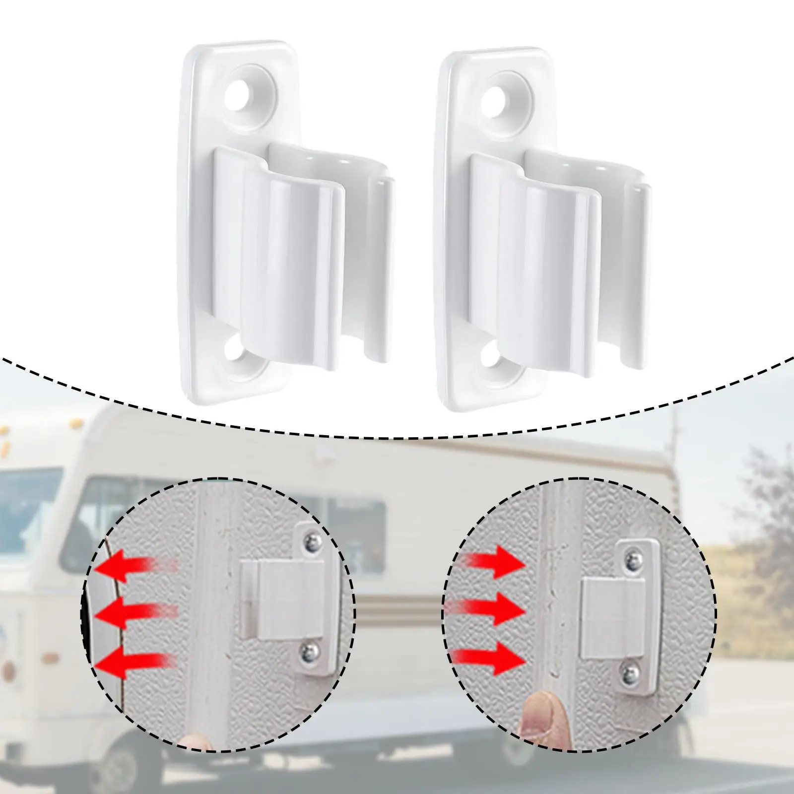 

2x RV Awning Crank Handle Brackets Clips Kit Premium Durability Sturdy Replacement Mounting Accessories Support Rack Fixed