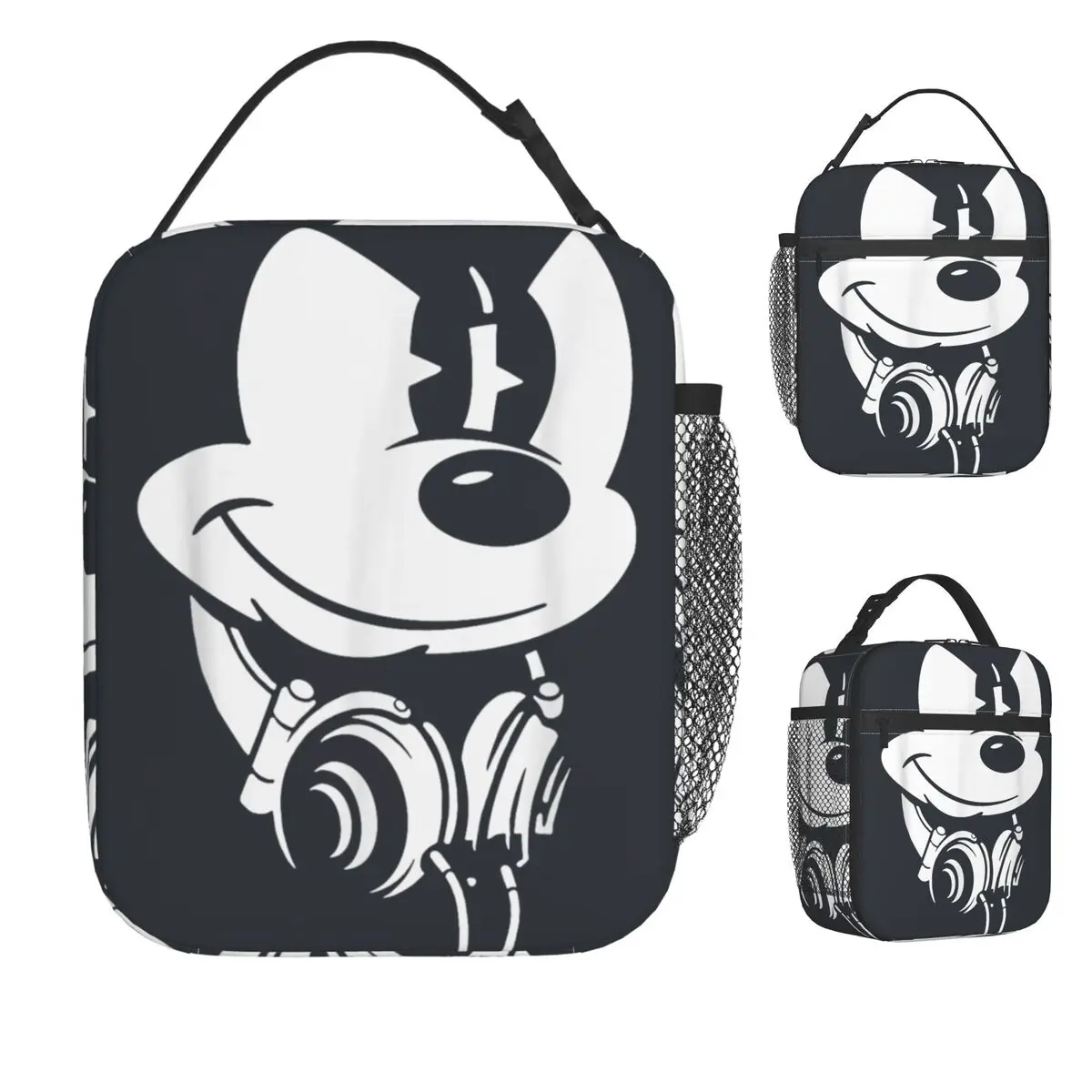 

Mickey Mouse Headphones Lunch Bag Kawaii Lunch Box School Portable Thermal Lunch Bags Designer Cooler Bag