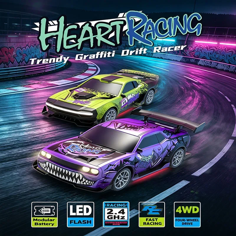 

2026 New Mini Drift RC Car 2.4G 4WD High Speed Remote Control Racing Vehicle with LED Lights Radio Controlled Desktop Toy Kids