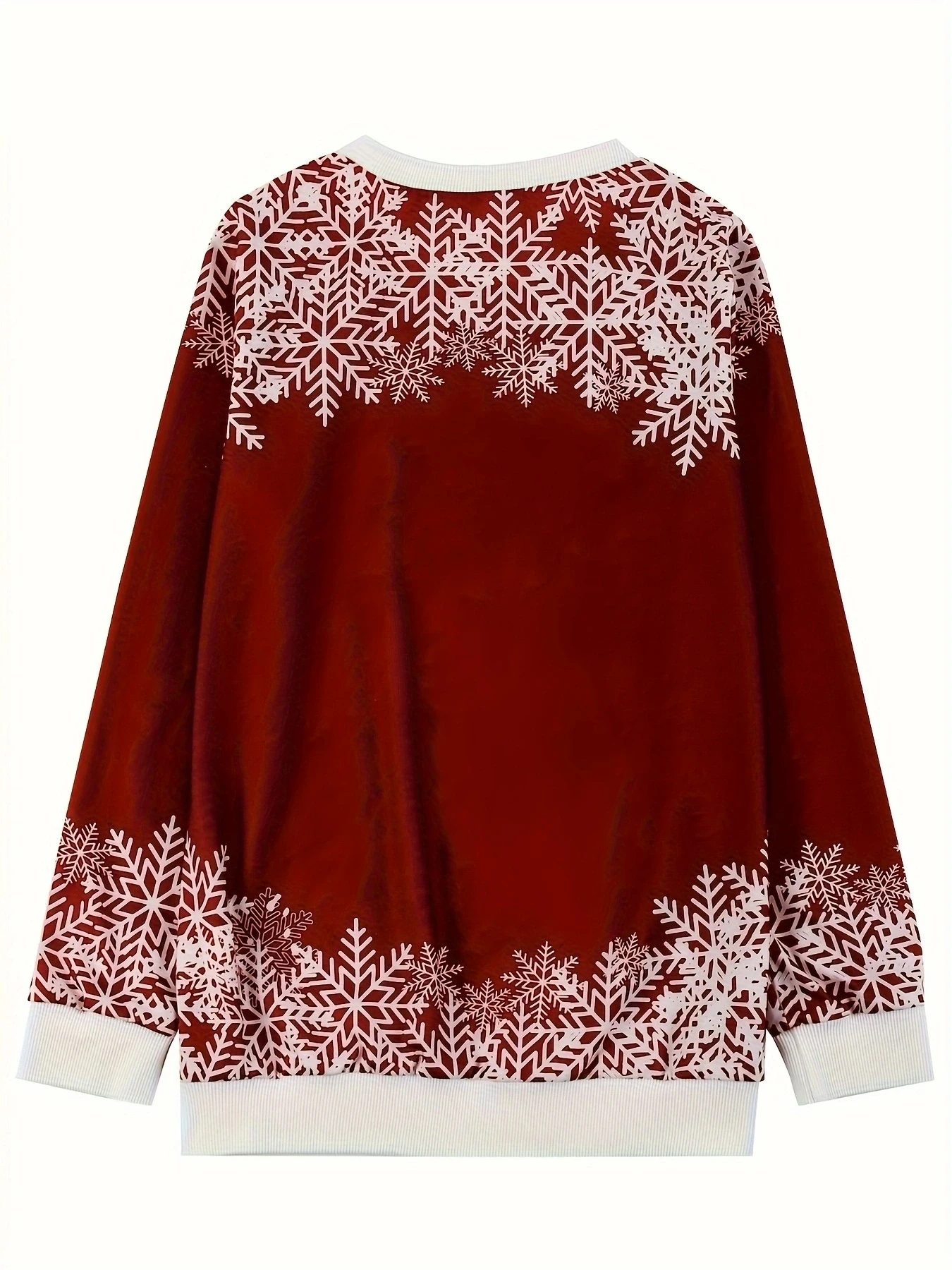 Lady Christmas Snowman Print Long-Sleeved T-shirt, Casual Round-neck Pullover, Snowflake Pattern Loose Fit, Party Dress Shirt