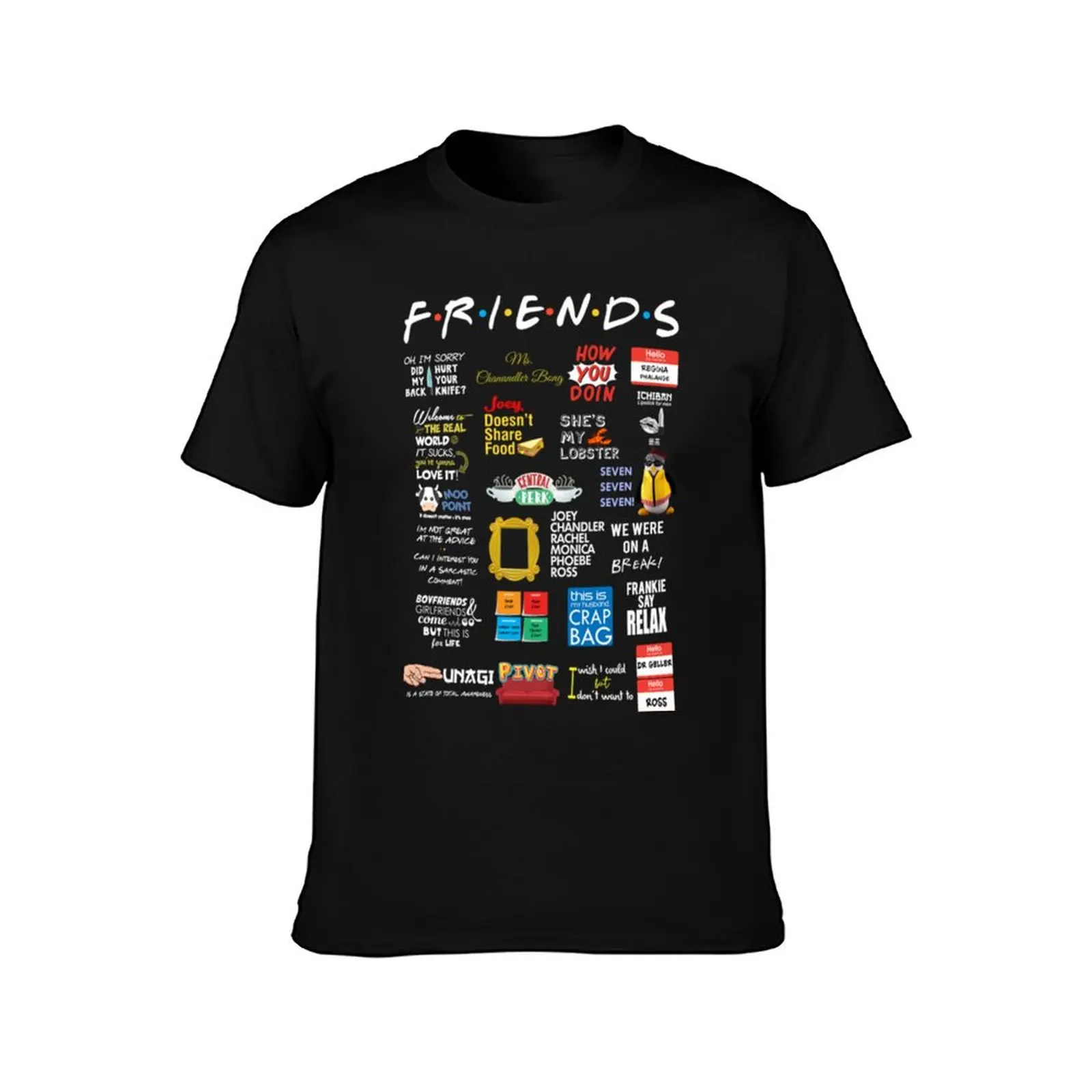 Friends Quotes T-Shirt blacks plus sizes mens t shirts top quality