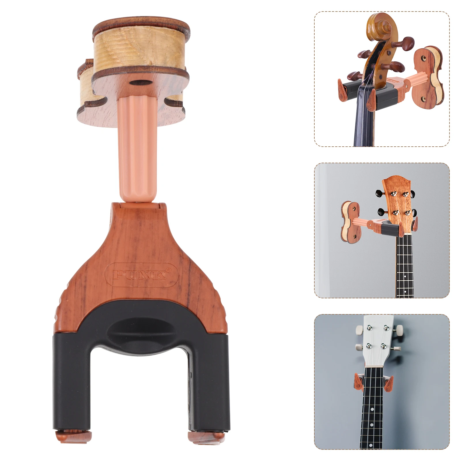 

Ukulele Automatic Lock Hook 1Pc Wall Mounted Hanger Practical Abs Silicone Material Elegant String Instrument Display