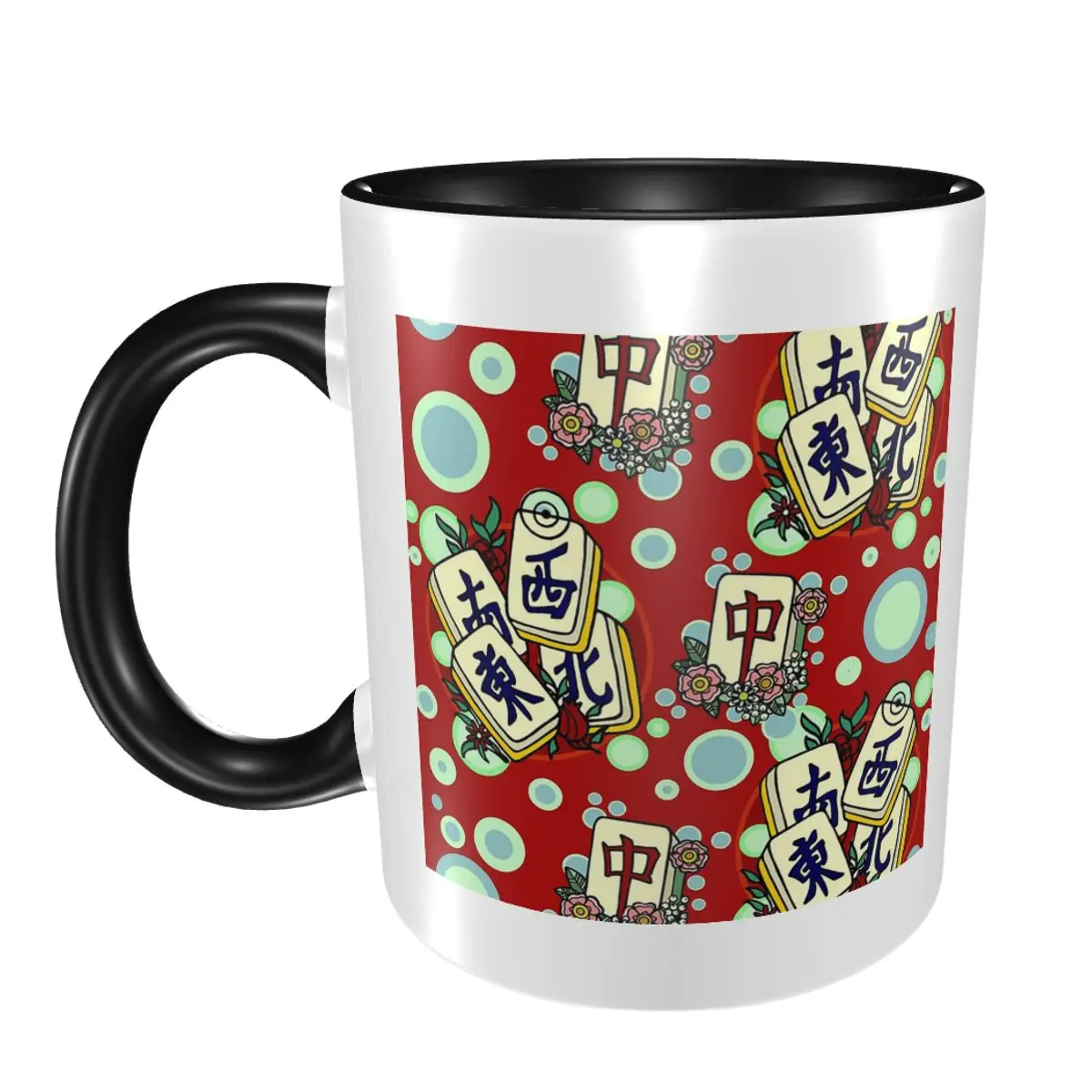 

Mah Jongg Pattern Mahjong Tiles Mug Funny Ceramic Coffee Cups Tea Mugs Milk Cup Drinkware Gifts for Woman Man