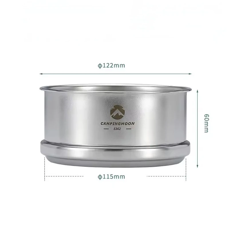 CAMPINGMOON Camping al aire libre y Picnic jaula de vapor para bollos al vapor de acero inoxidable rejilla para cocinar al vapor cajón bandeja para vapor