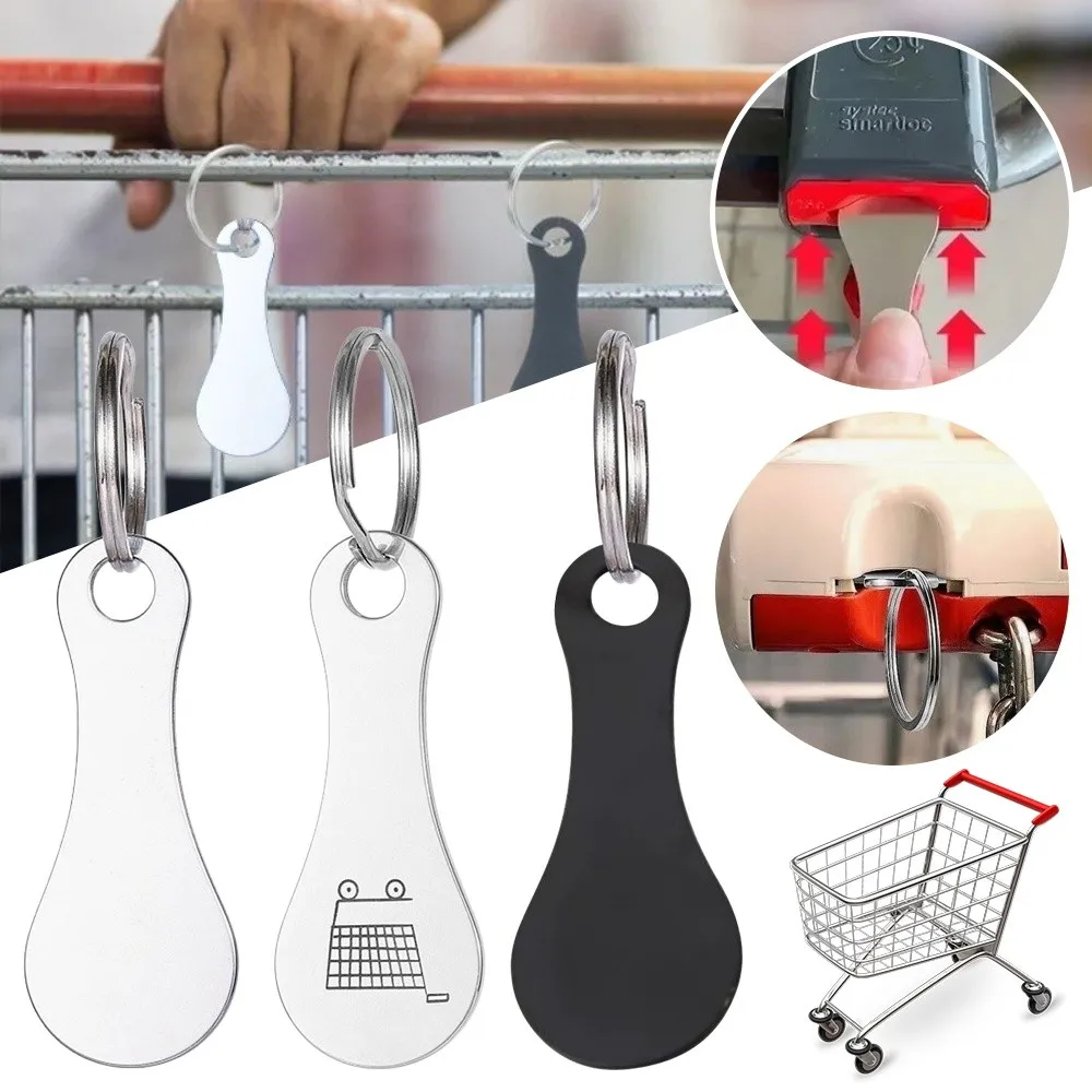 Multi-Purpose Mini Cart Key Key Chain Removable Portable Shopping Cart Token Metal Trolley Keychain Cart Accessory