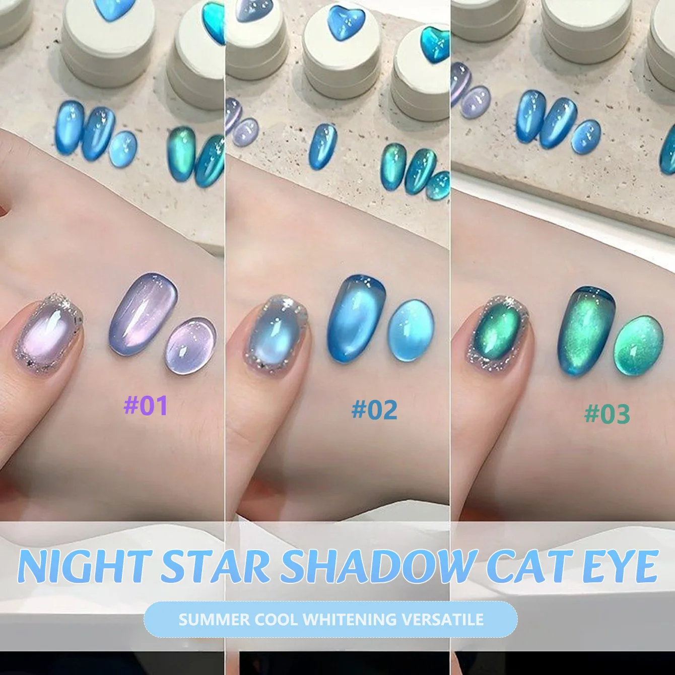

MIANEL 12ML 1PCS 2026 New Style Popular Blue Green Nails Summer Nails Whitening Glass Bead Cat Eye Magnetic Gel Nail Polish