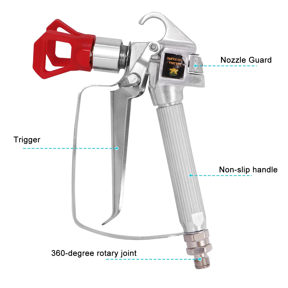 Pistola a spruzzo Airless ad alta pressione 3600PSI con spruzzatore della pompa della protezione dell'ugello e macchina a spruzzo Airless per Wagner Titan