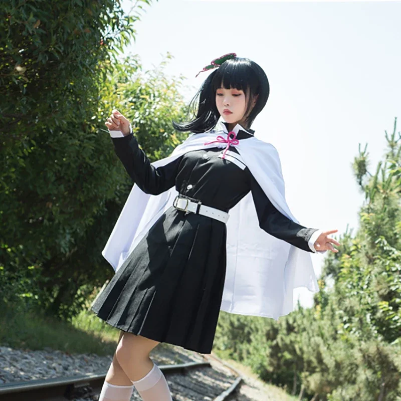 Anime Demone Slayer Tsuyuri Kanao Costume Cosplay Kimetsu No Yaiba Devil Hunter Parrucca Farfalla Copricapo Per Adulti Bambini Partito Kimono