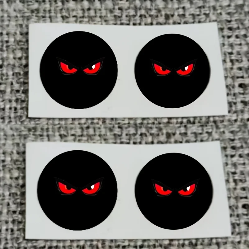 2D Flat Devil Red Eyes Vinyl Stickers Set, Waterproof Decal for Helmet Motorcycle Laptop Phone Case Decor, Holiday Gift