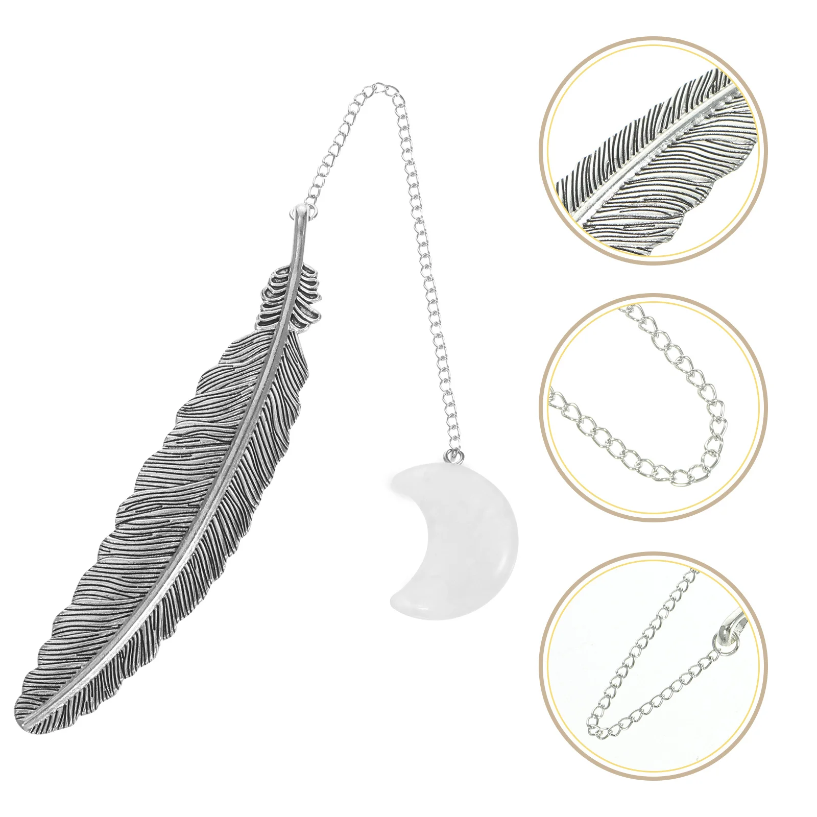 

Crystal Pendant Bookmarks Plume Shape Decorative Retro Cute For Teachers Students Kids Libraries Home Office Use Unique