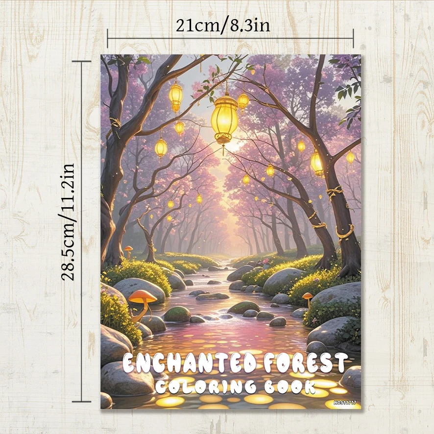 Enchanted Forest Coloring Book - 8.3×11.2 Inches, 22 Pages. Excellent for Enchanting Relaxation, Stress view 2