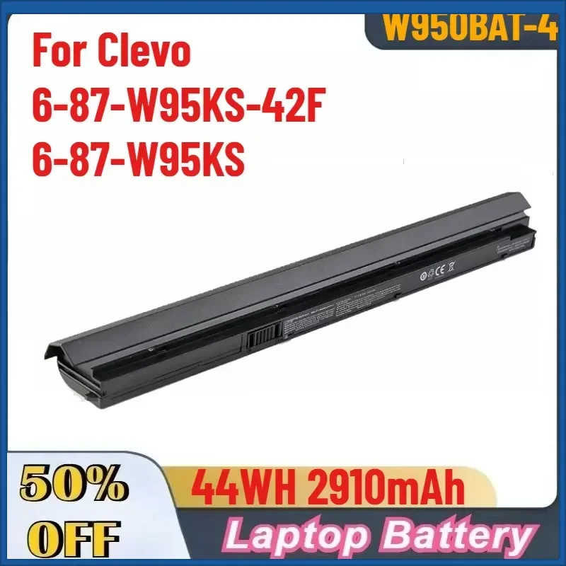 44WH 2910mAh High-Quality W950BAT-4 Laptop Battery For Clevo 6-87-W95KS-42F 6-87-W95KS Fast Shipping
