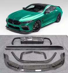 For BMW M8 F91 F92 F93 2019 2020 2021 2022 2023 Real Carbon Fiber Front Lip Rear Diffuser Bumper Side Skirt Spoiler Body Kit