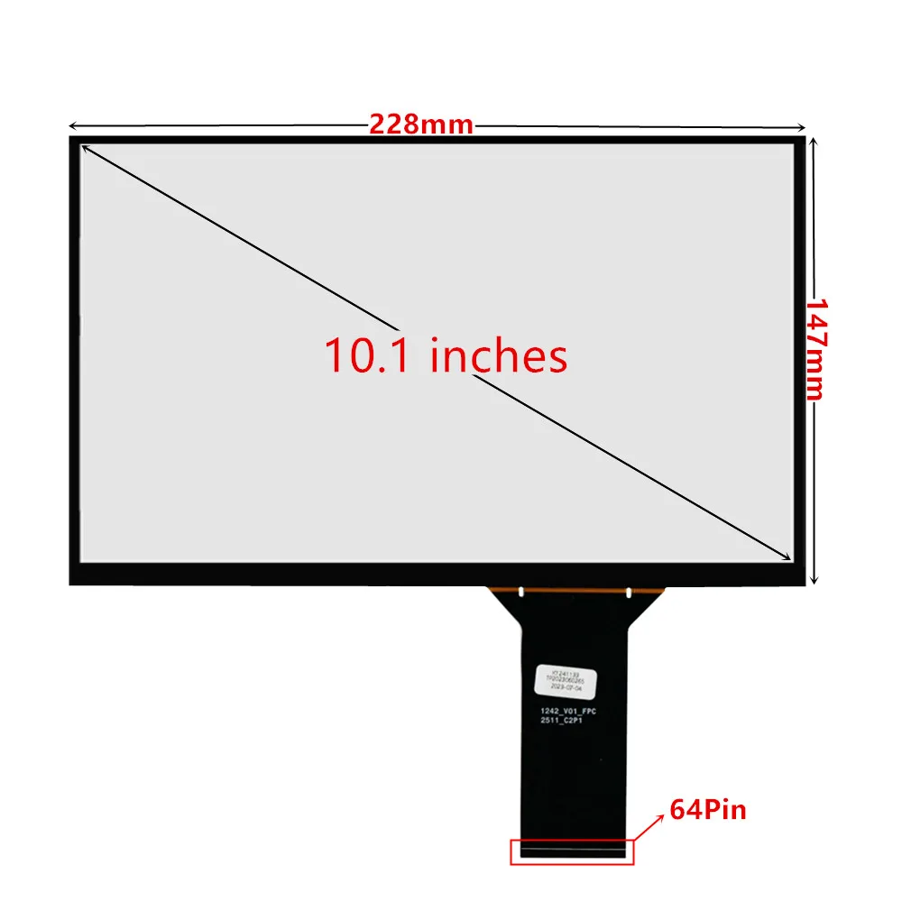 10.1 Inch 228mm*147mm Universal Multi-touch Capacitive Digitizer Touch Screen Panel Glass With USB Driver Board Converter