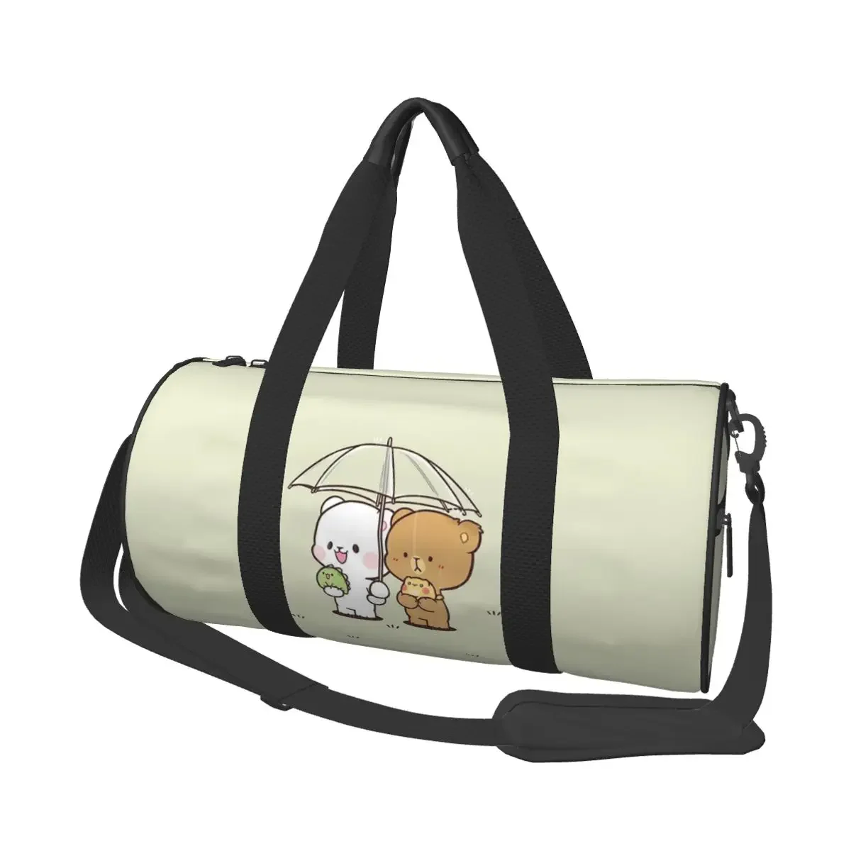 

Mocha Bear And Milk Large Duffle Gym Bag Multi-Functional Duffle Travel Bags Handbags Fitness bag