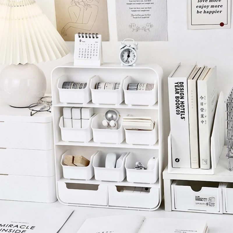 Multi-Layers Dressing Table Makeup Cosmetics Container Dresser Jewelry Organizer Box Desktop Drawer Earrings Storage Box K1KF