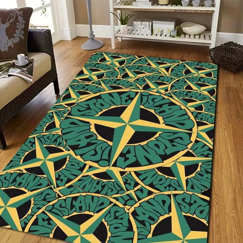 fashion S-Stone I-Island Print Flannel Area Rug Non-Slip Soft Floor Mat For Couch Bedroom Living Room Indoor Home Decor Gift
