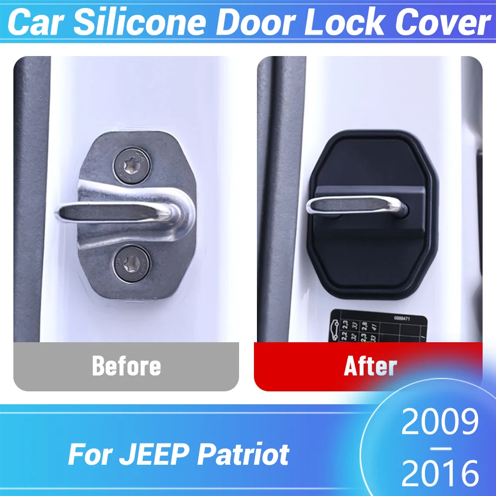 

Car Door Lock Silicone Buckle Protector Cover For JEEP Patriot 2009-2016 Car Door Latch Anti-collision Accessories