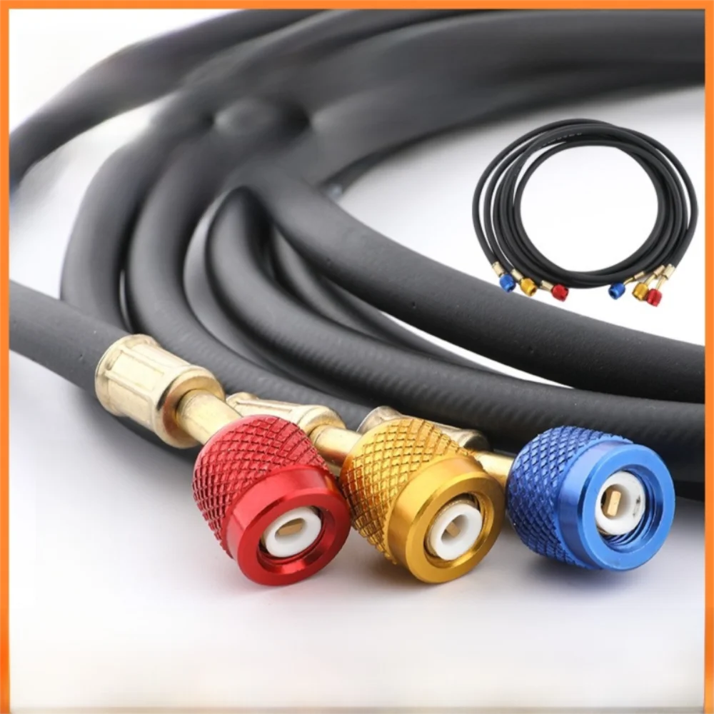 

R22 R134A Шланг для заправки хладагента для кондиционирования воздуха 100 см 1/4 дюйма SAE AC Шланги для заправки хладагента Взрывозащищенные