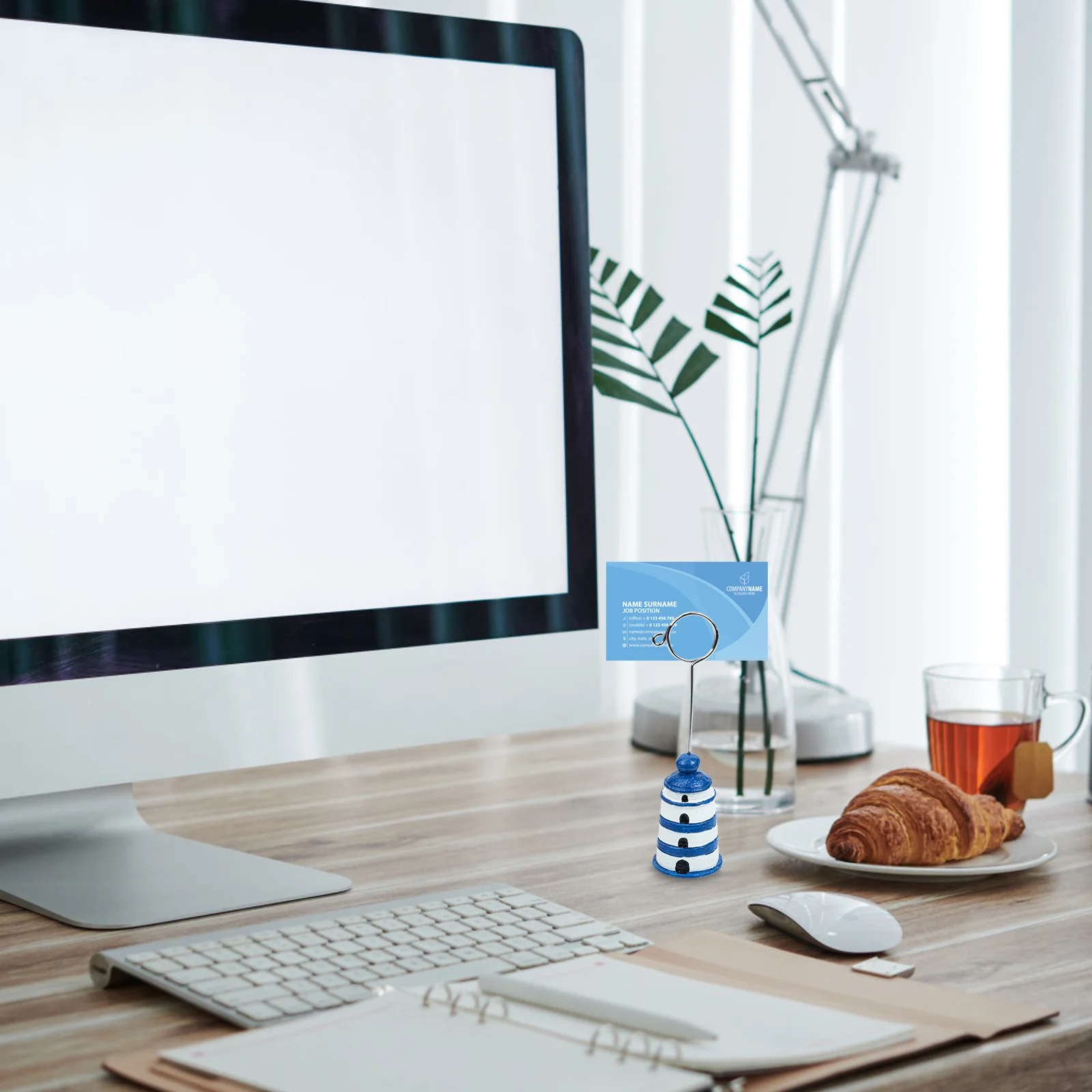 

4Pcs Lighthouse Memo Clamps Resin Desktop Notepad Clips Photo Holders Table Number Card Stands Home Party Decorations