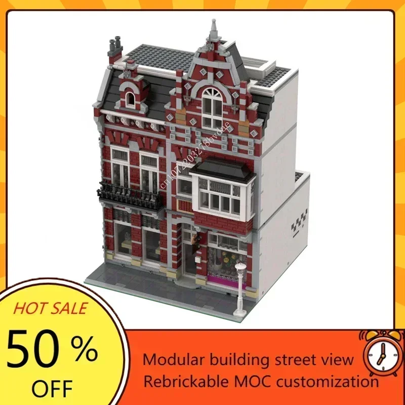 3419PCS Customized MOC Pastry Shop modular street view Model Custom Puzzle Adultren birthday toys Christmas gifts