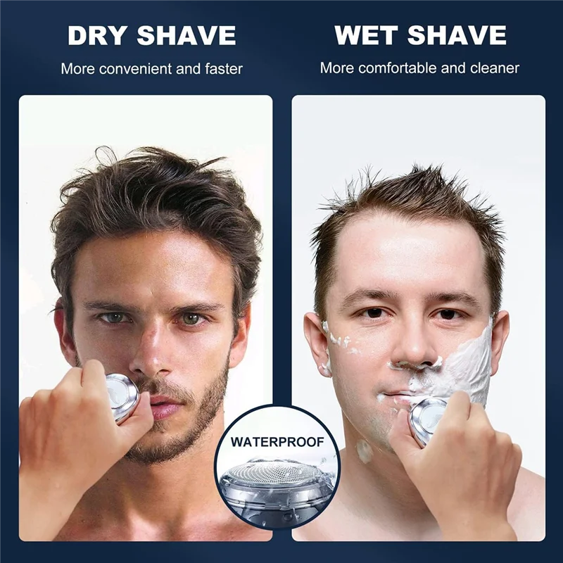 

Электрическая бритва, портативный карманный триммер для бороды с ЖК-дисплеем для мужчин, беспроводной, перезаряжаемый, роторный