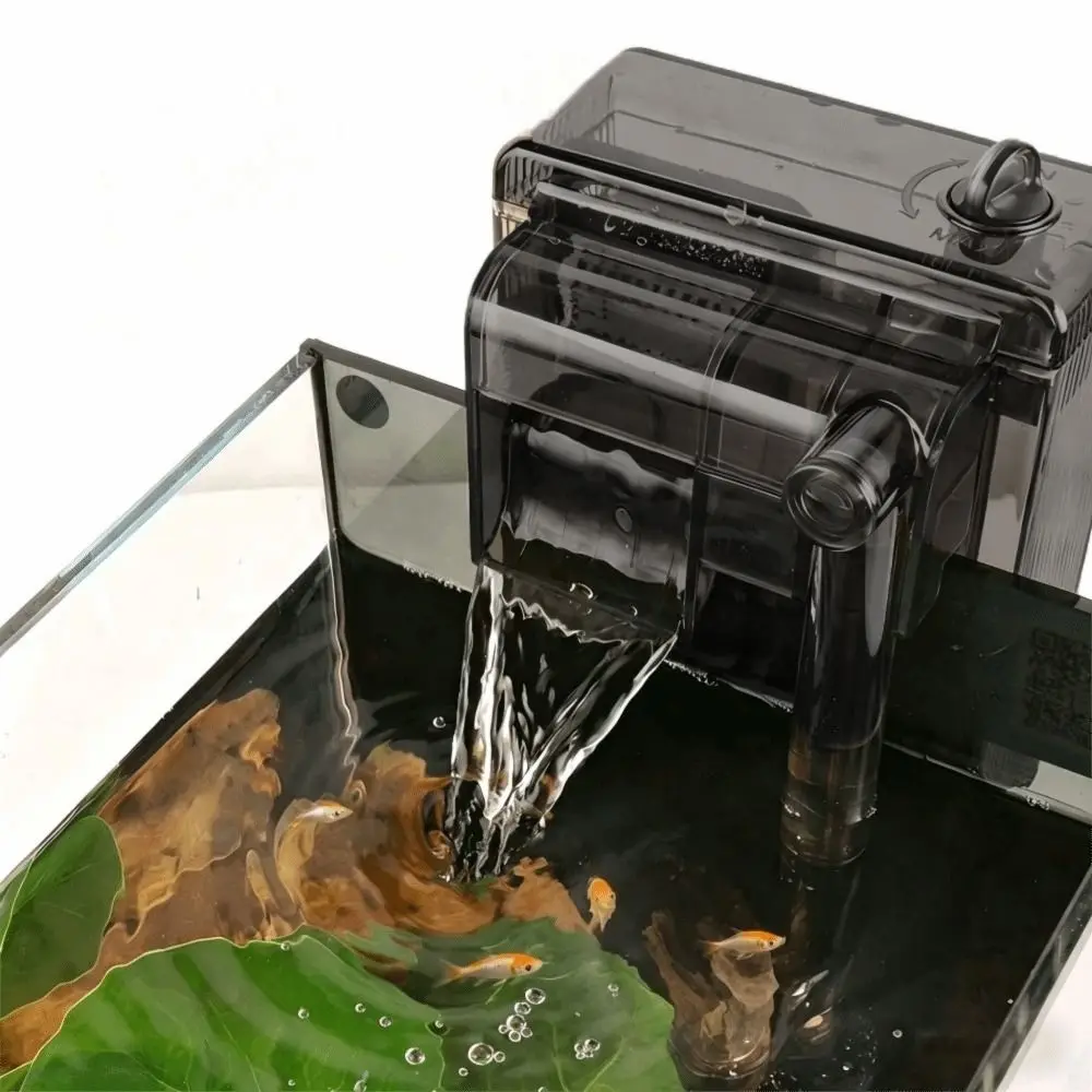 3-in-1 Wandmontierter Aquariumfilter Geräuscharm Einstellbare Durchflussrate Wasserfall-Filter USB Zirkulationsfilter Wasserpumpe für Zuhause – Detail 4