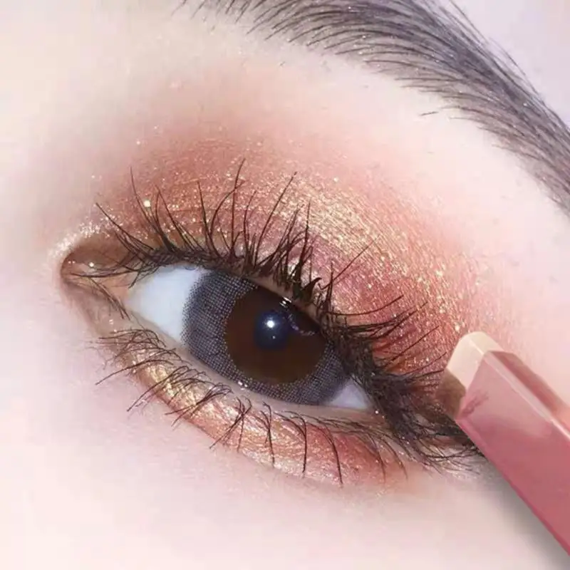 Sombra de ojos profesional 2 en 1, palo de terciopelo degradado de doble Color, maquillaje de ojos resistente al agua, brillo duradero, maquillaje metálico